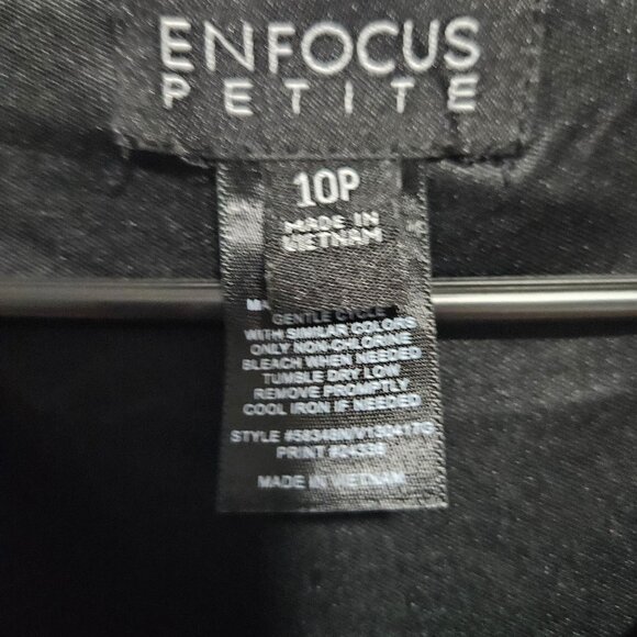 En Focus Petite Sleeveless Ruched Sheath Dress Size 10P Geometric Print Midi - Picture 3 of 4